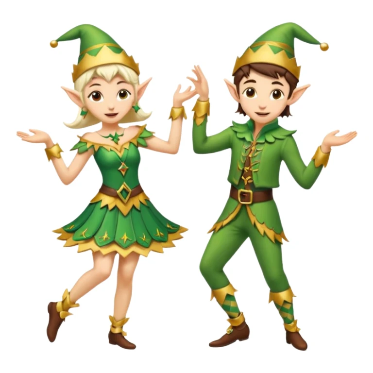 group of male and female dancing elves sticker