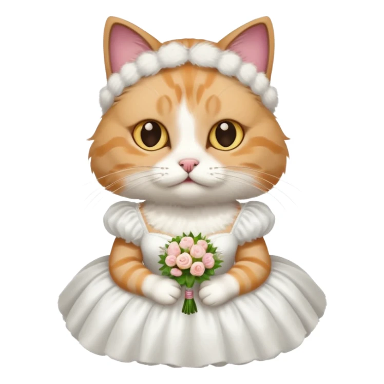 cat in a wedding dress sticker