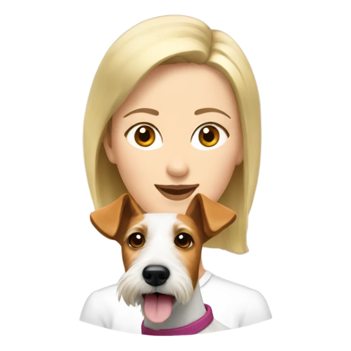 Fox terrier with blonde woman sticker