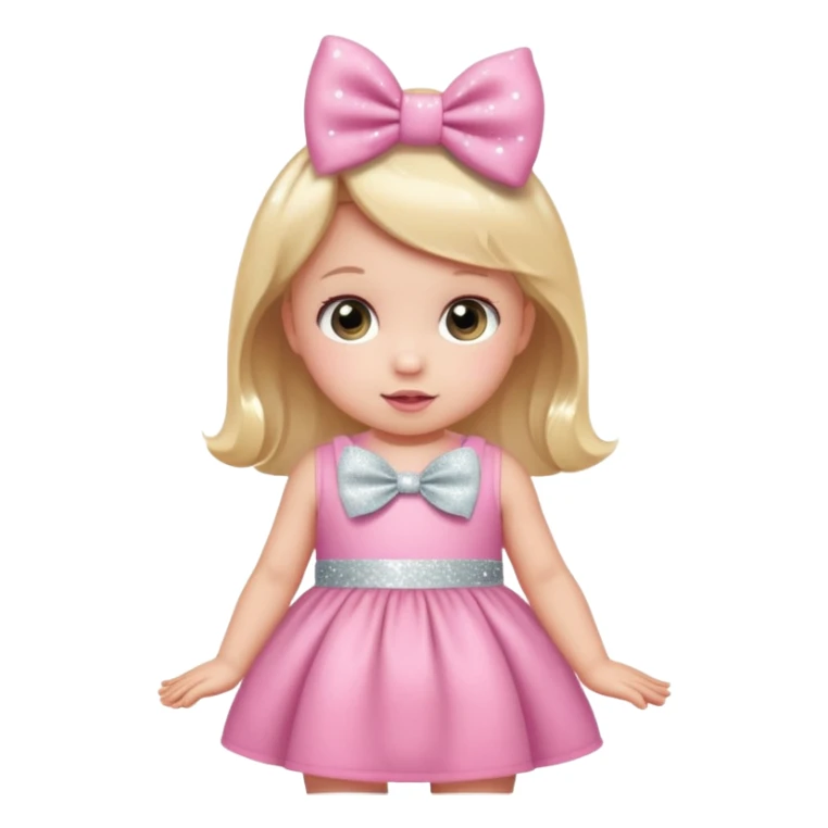 baby Pink also white bow with sparkles  sticker