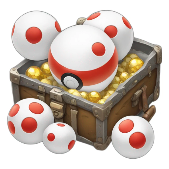 Pokemon Game LootCase White Color Rich Treasure Legendary Epic Pokeballs and Pokemons Inside sticker