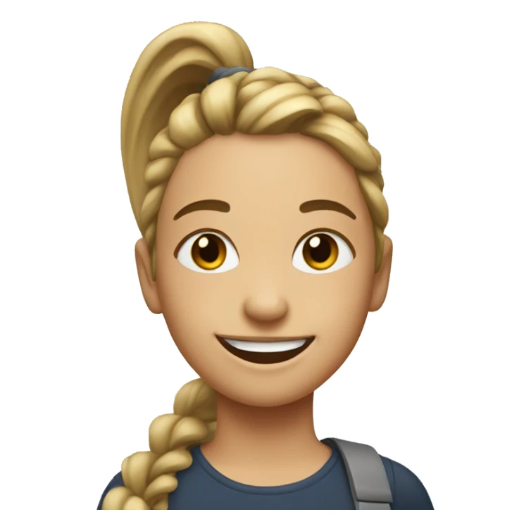 smiling girl with ponytail in car interior sticker