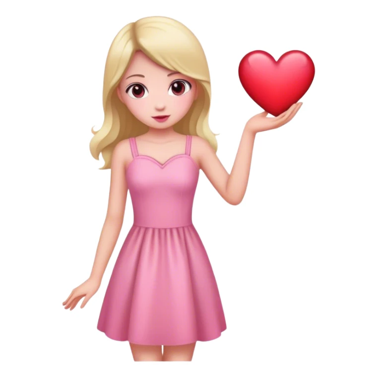 Pinkie dress with heart sticker