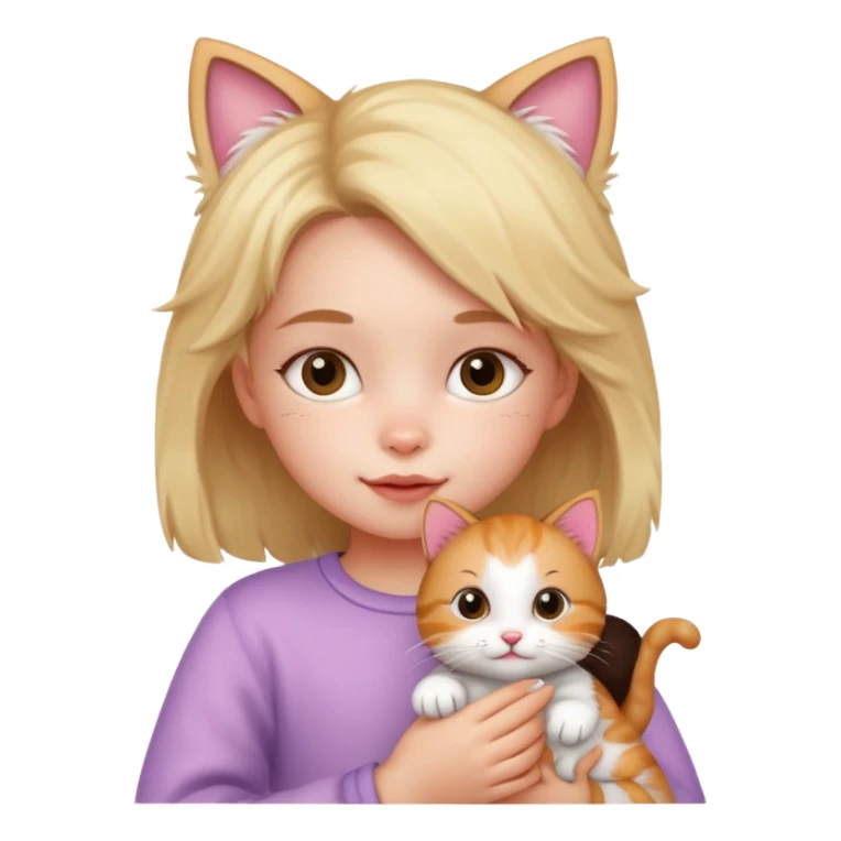 Little girl with a kitty sticker
