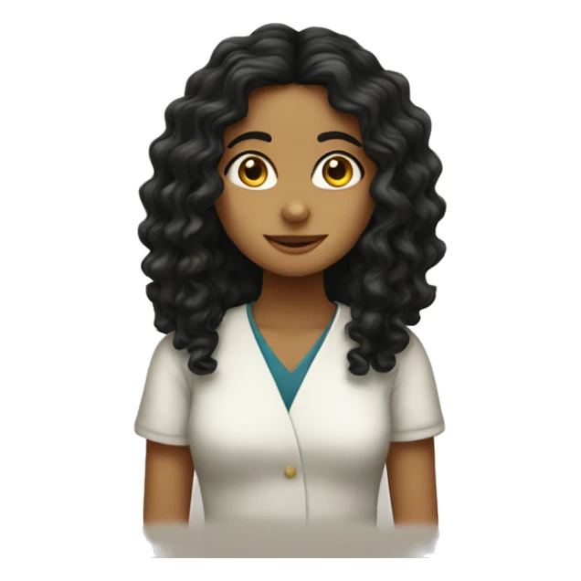 Olive Jewish girl with long black curly hair  sticker