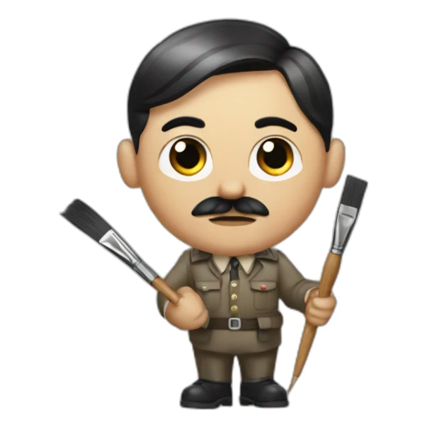 Hitler with a paintbrush in his hand sticker