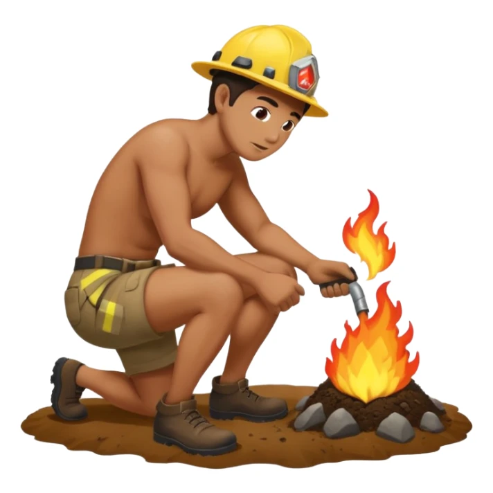 Man trying to get the fire off while rubbing his butt in the tracks sticker