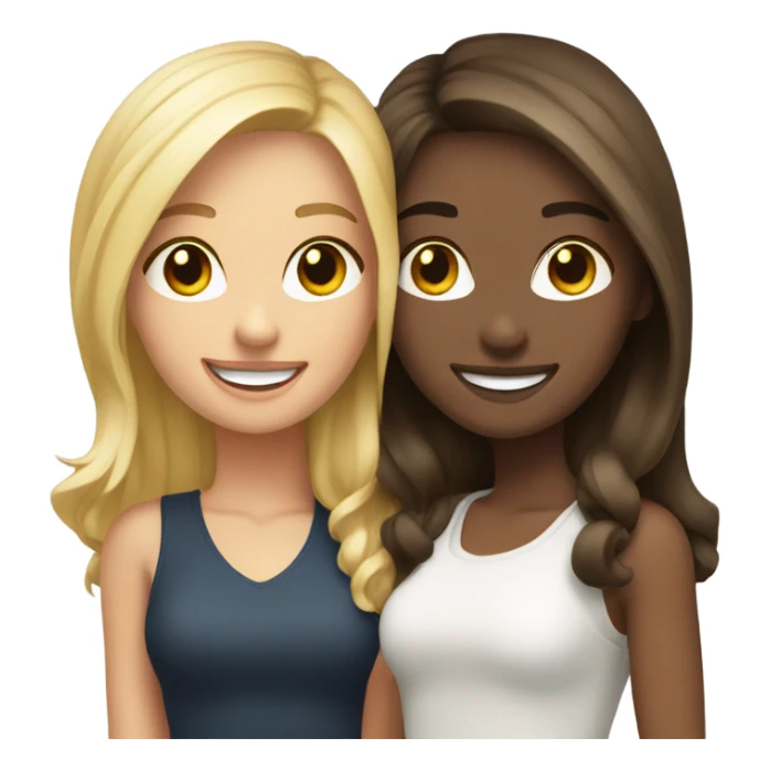 Blonde and brunette best friends sticker