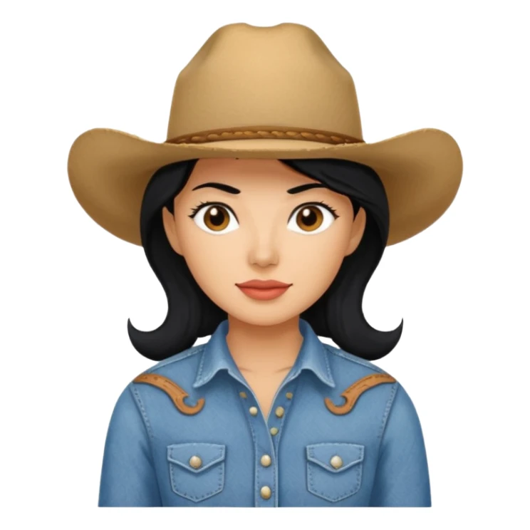 cowgirl with black hair sticker
