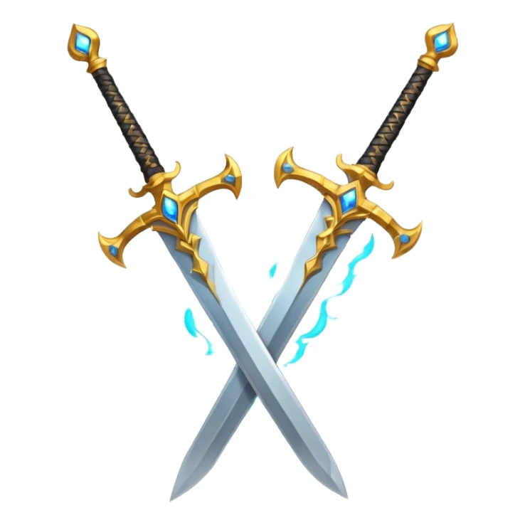 Two powerful on fire fully golden fiery royal crossed swords sticker