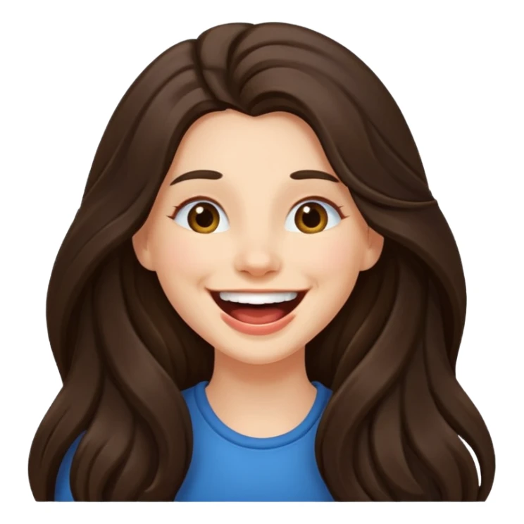 Long brunette girl laughing sticker