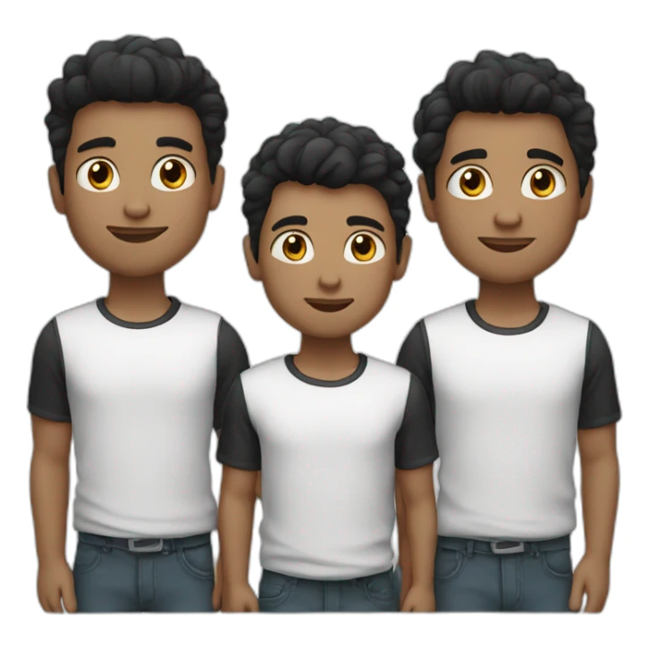 2 older brothers white ad black hair sticker