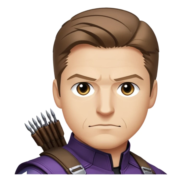hawkeye clint barton portrait marvel, brown hair from captain america: civil war sticker