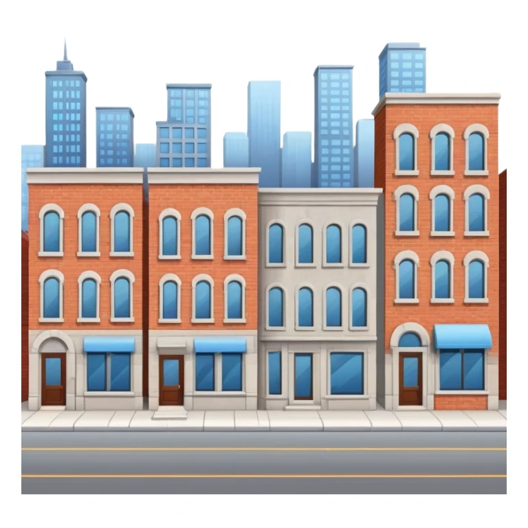 city street with buildings sticker