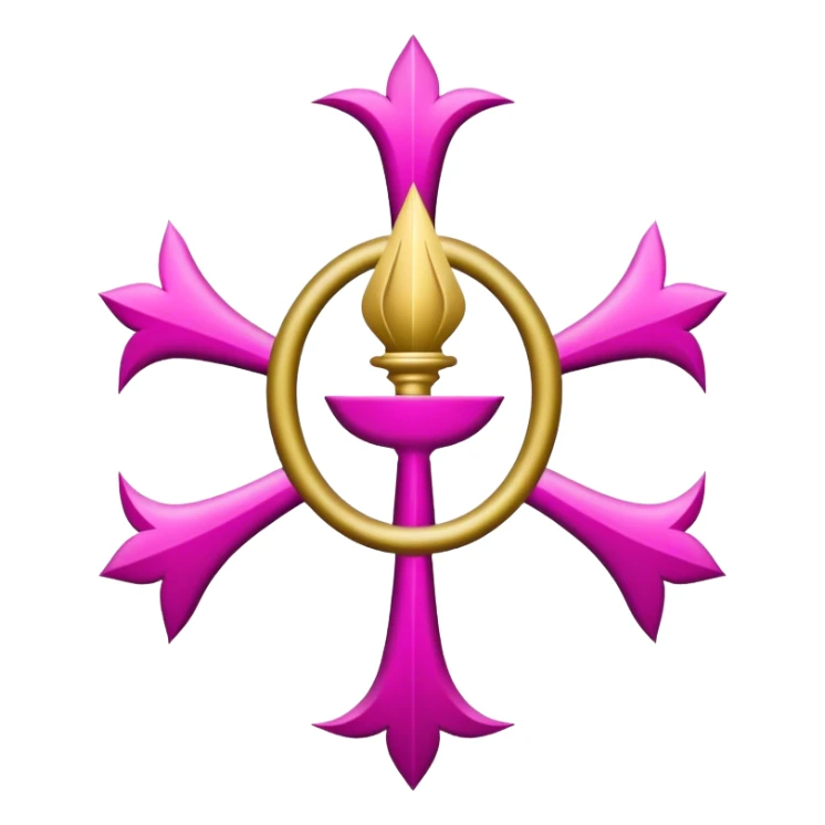 ave maria's emblem with a touch OF MAJENTA sticker