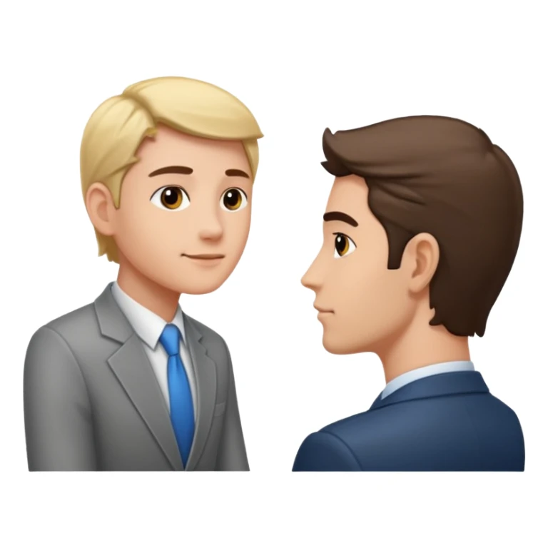 une image de 3/4 avec un recruteur à son bureau PAS DE FACE DE 3/4! qui regade un candidat assis en face de lui sticker