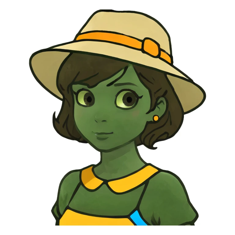 short brown hair brown eyes girl sticker