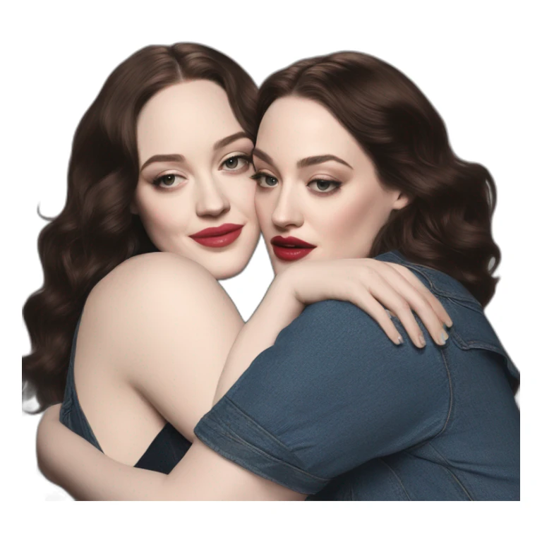 Kat dennings hugs Elizabeth gillies sticker