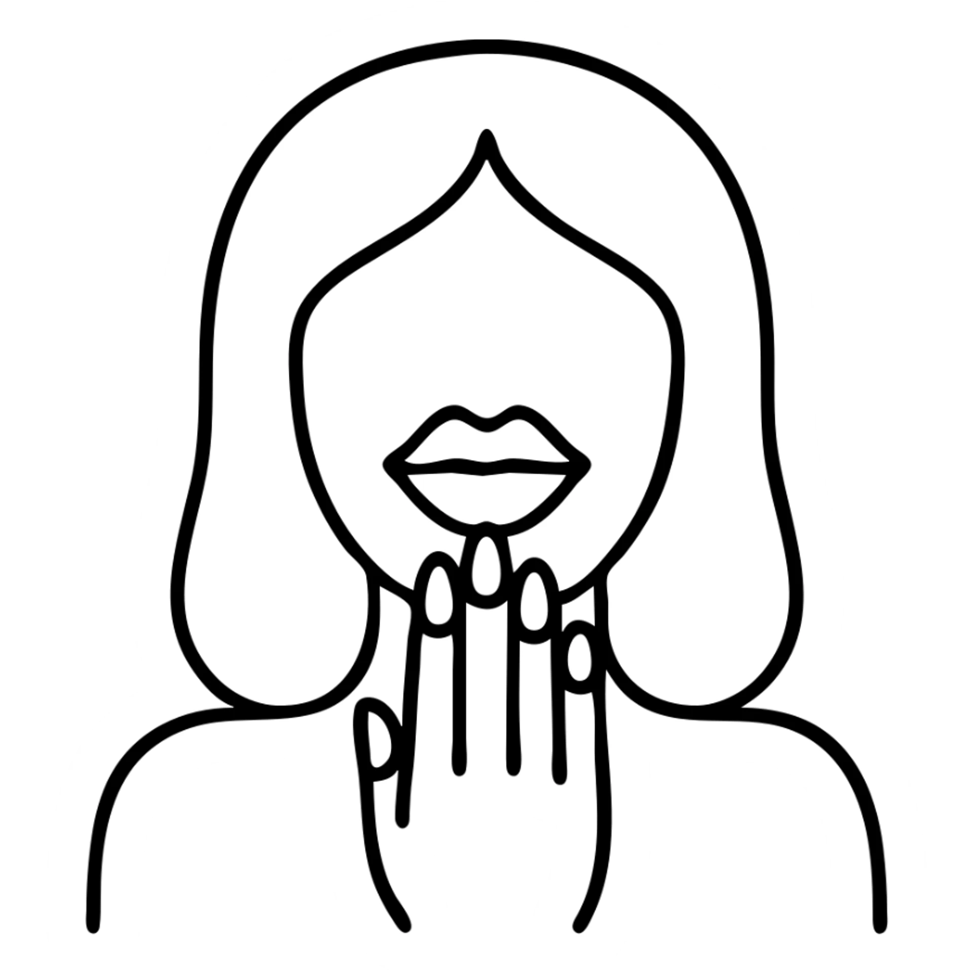 icon of a woman with exaggerated lips and manicured nails sticker