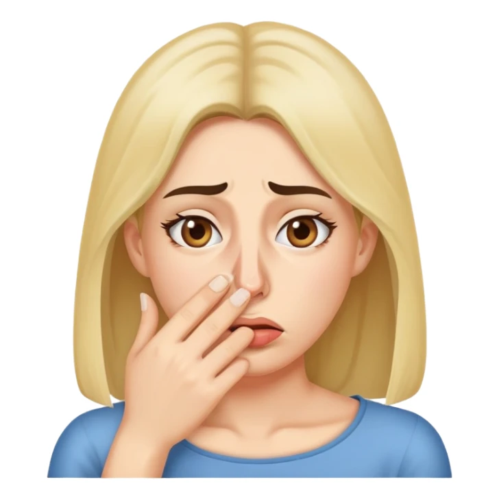 woman covering nose smell bad sticker