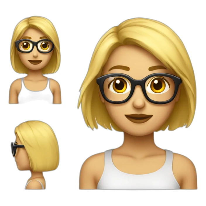 Chica rubia pelo corto gafas sticker