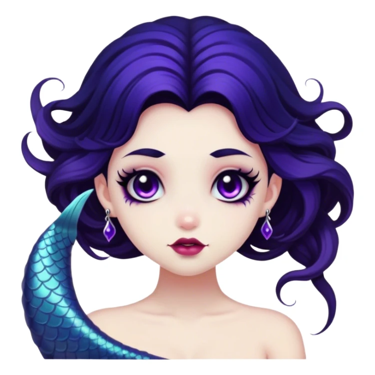 goth mermaid hime girl sticker