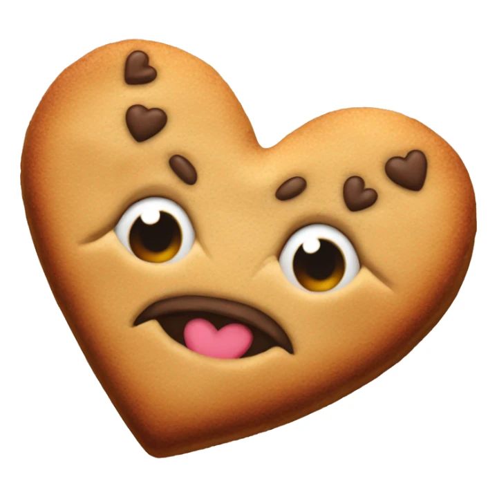 cookie in the shape of a heart sticker