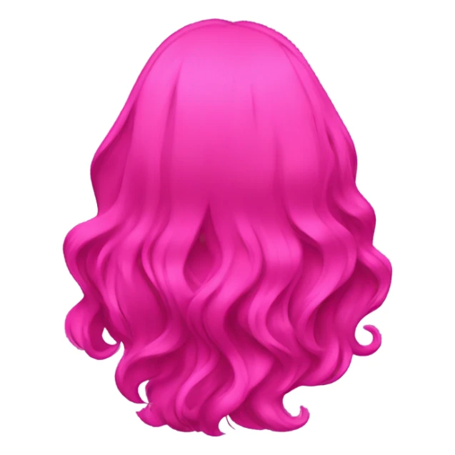 cyberpunk Pink wavy medium short hair rear view sticker