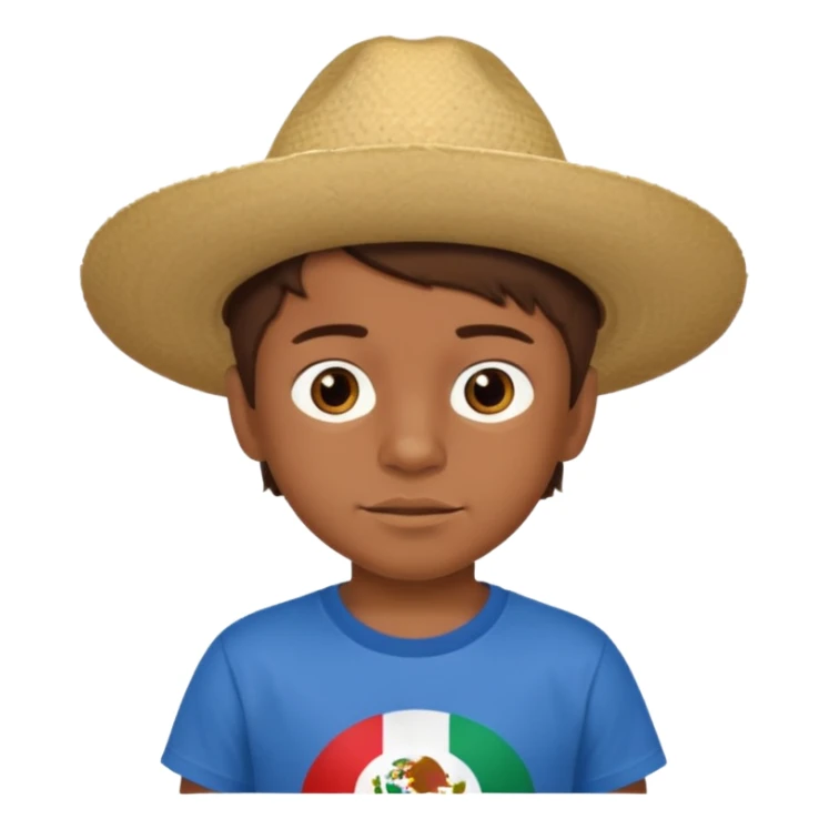 A 6 year old mexican boy with brown hair without the hat sticker