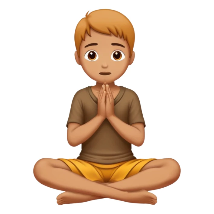  on their knees begging with hands clasped together and pleading expression sticker