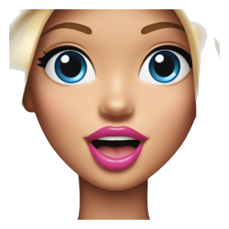 Barbie sticks out tongue  sticker