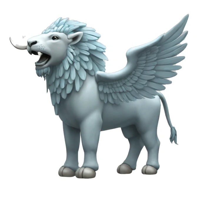 Lamassu, head of a bearded human, body of a bull, feathered wings that extend from its back sticker