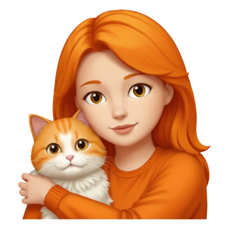 women with cat sticker