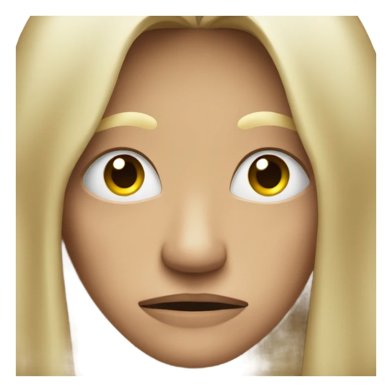 Mean face with long hair sticker