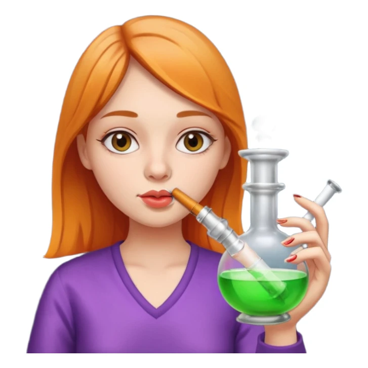 girl smoking bong sticker