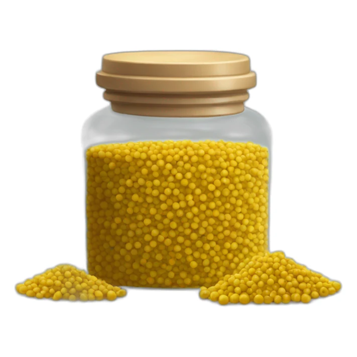 mustard seeds in a short jar sticker
