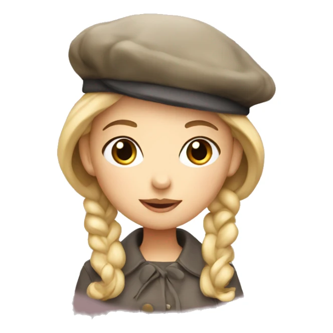 french girl with beret sticker