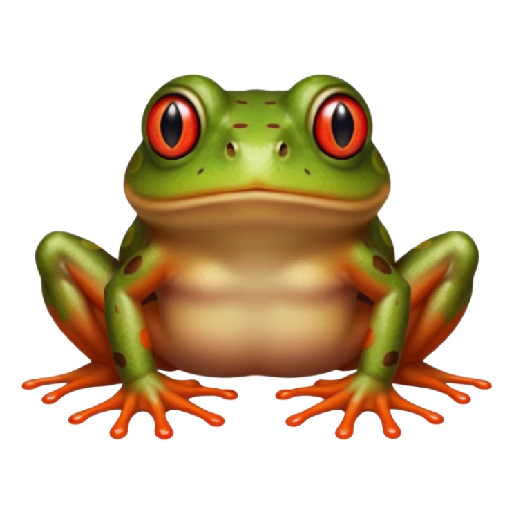 Red eyed bufo frog with brown long hair with the words "Hannah Rage" under it sticker