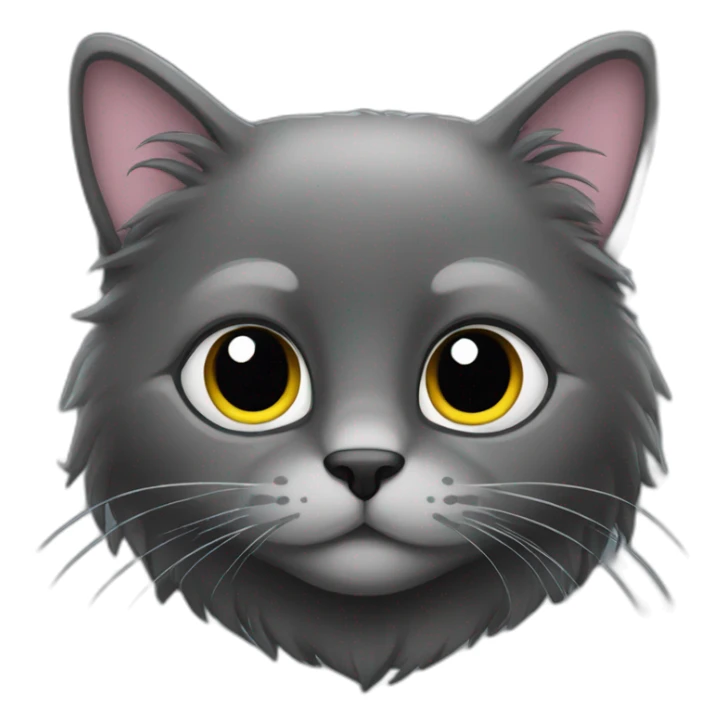 all dark grey cat long hair sticker