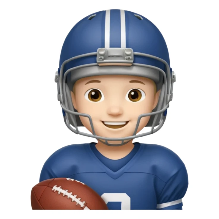 child with football helmet sticker