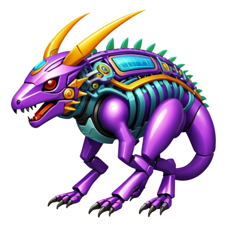  exotic tropical cyber-Protogen-Fakémon-Vernid-creature (full body) sticker
