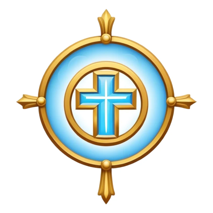 Apostle's emblem with a touch of light blue holy sticker