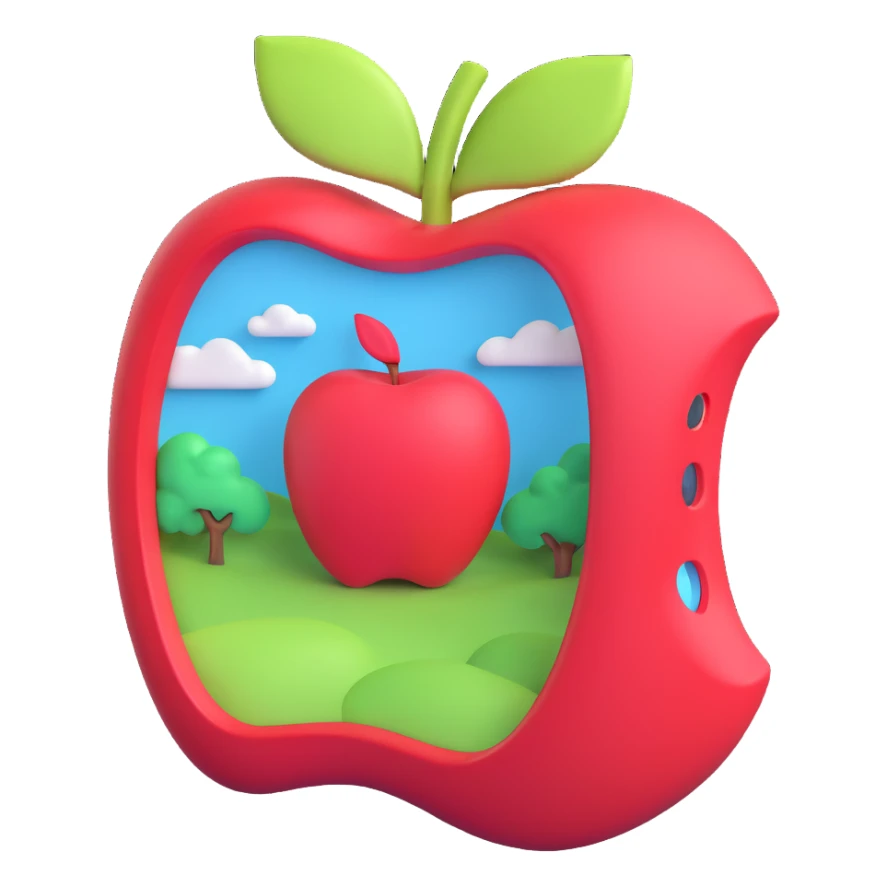 3D surreal iPad device, Apple-inspired, isolated, no accessories, no background sticker