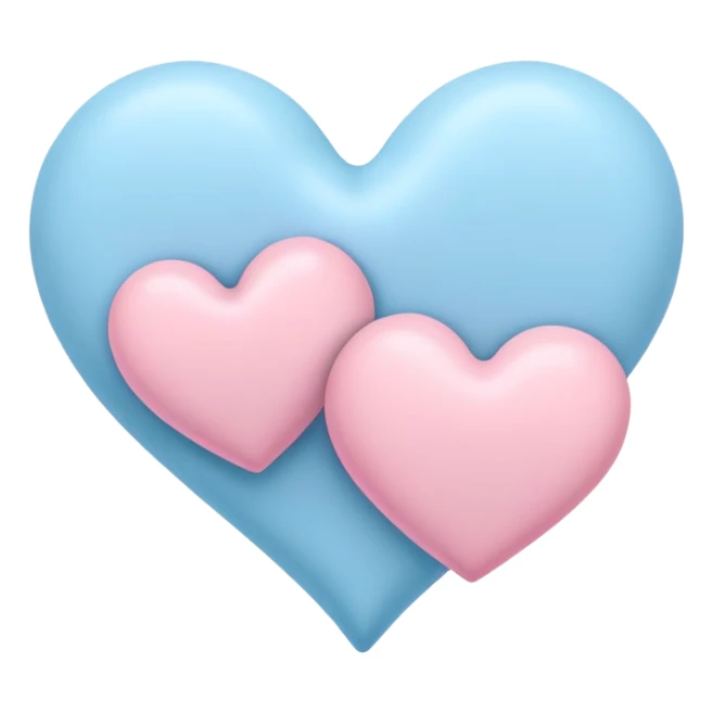 pastel blue and pink heart shapes together sticker