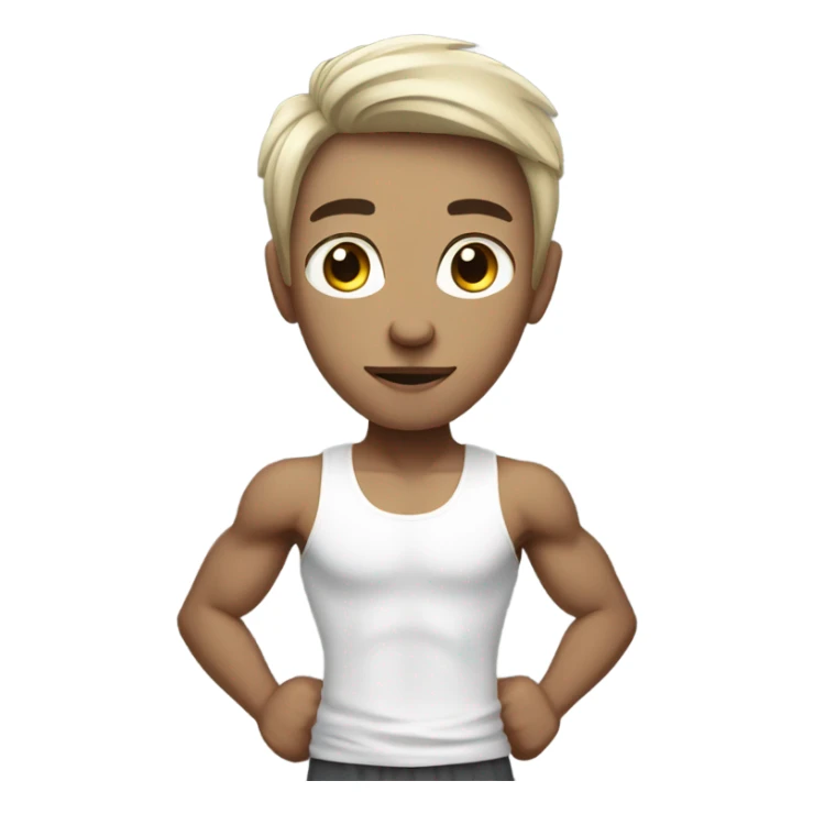 motivated skinny white skin color gym member sticker