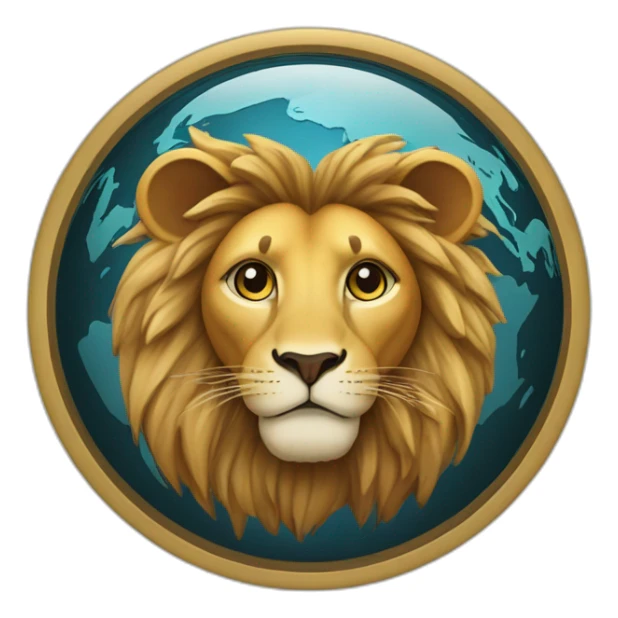 Lion avec des cœurs à la place des globes oculaires sticker