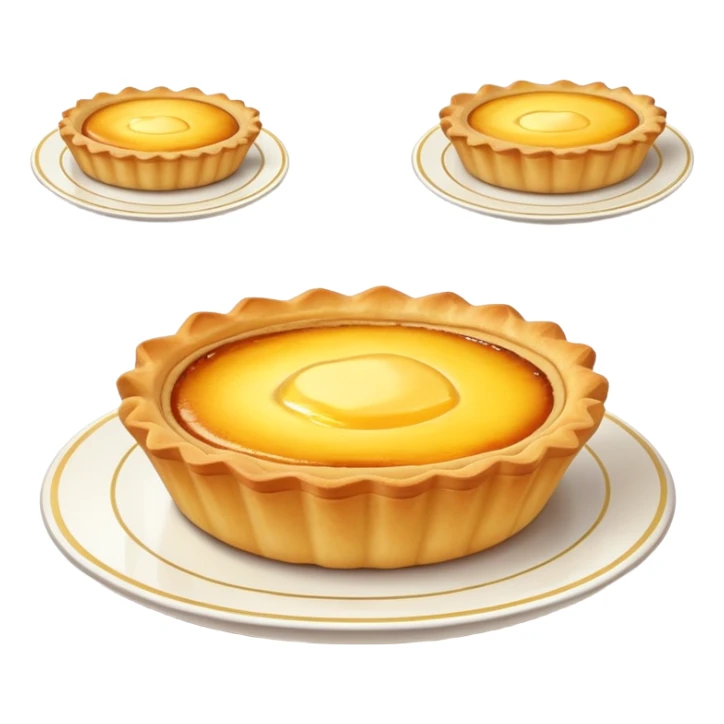 Gentle colored Hong Kong egg tart dessert sticker