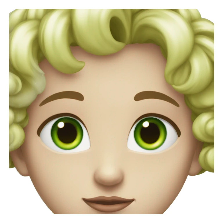 Lovely fase with green hart eyes sticker