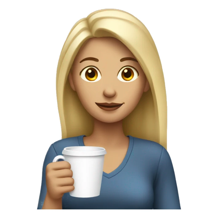 Blond woman holding a cup of coffee sticker