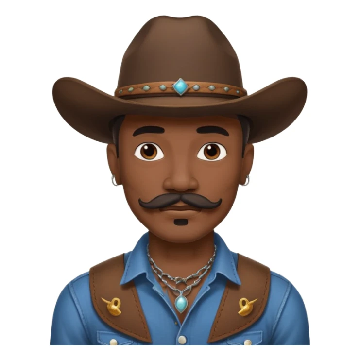 tattoos and mustached cowboys dark face sticker